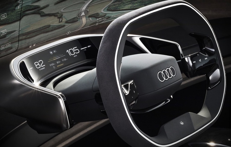 volante retrattile di Audi grandsphere concept