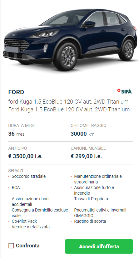 Ford Kuga offerta Arval