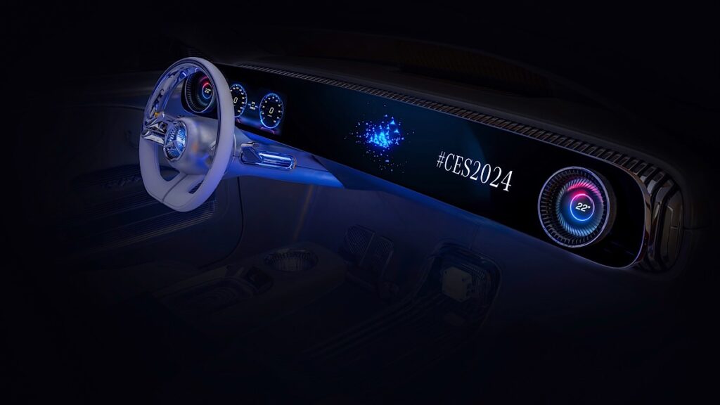Mercedes al ces 2024 mbux cla elettrica
