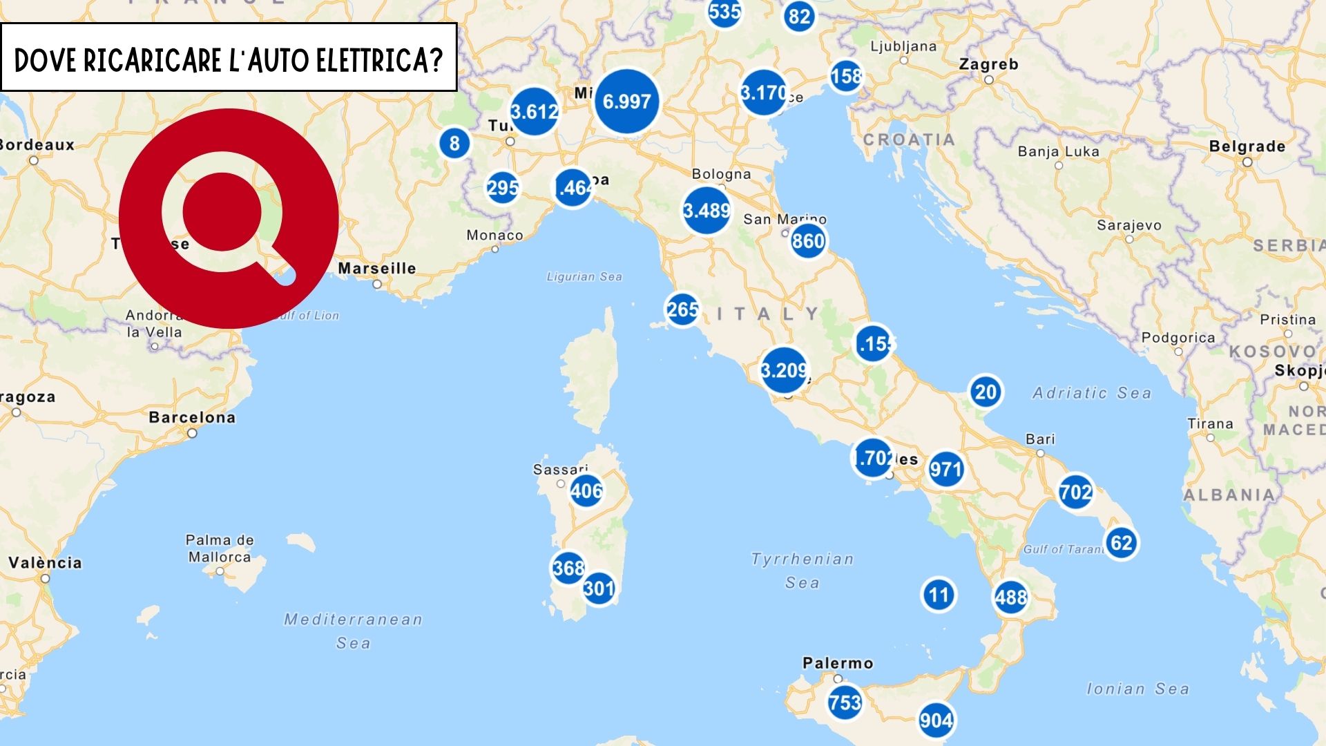 È arrivata la mappa ufficiale delle colonnine di ricarica in Italia