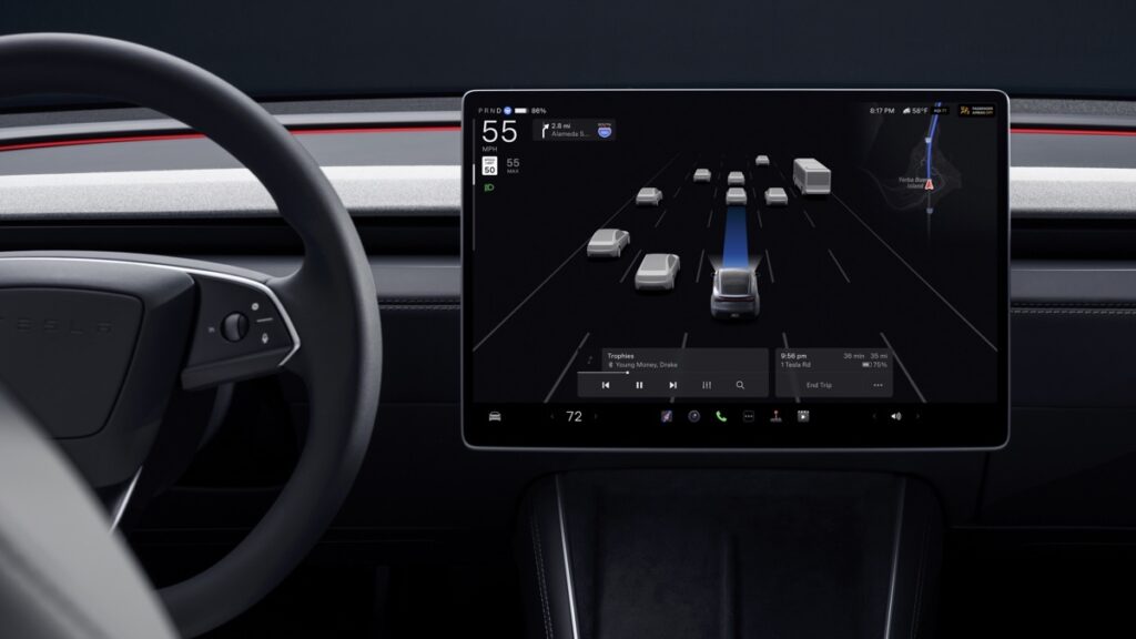nuova tesla model y 2025 infotainment