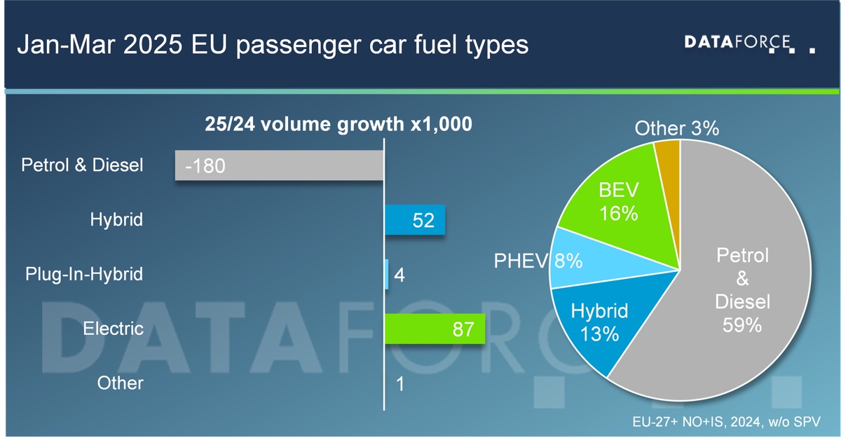 volumi auto elettriche ibride benzina 2025
