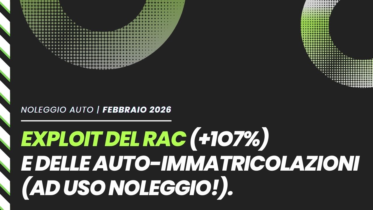 A febbraio il noleggio a breve termine cresce del 107%, mentre il NLT resta fisso