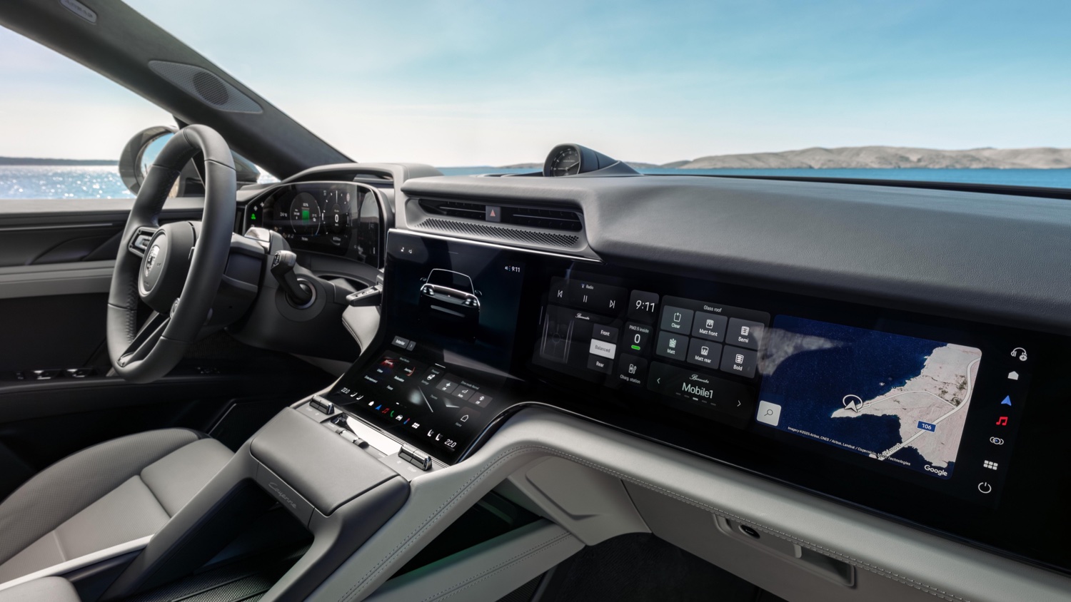 porsche cayenne coupe elettrica infotainment