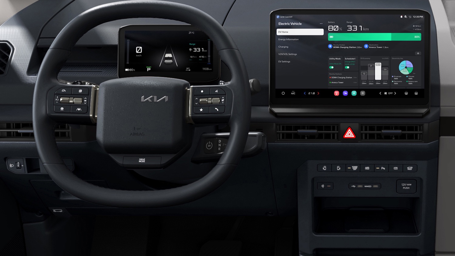 kia pv5 passenger 7 posti infotainment