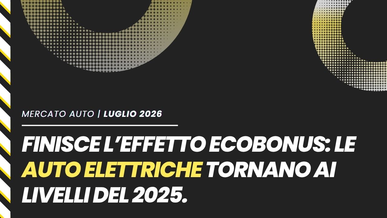 A luglio il mercato auto ancora in positivo (+3,8%), ma si esaurisce la spinta dell’Ecobonus per le BEV
